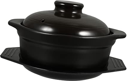 YARNOW 1 Set Ceramic Clay Pot Electric Skillets Nonstick with Lids Braising Pan with Lid Stew Pot with Lid Stock Cast Iron Tagine Casserole Stew Pot Ceramic Soup Pot Major Ceramics Makeup