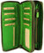 Hochwertige XXL Vintage Leder Damen Geldbörse Portemonnaie langes Portmonee Geldbeutel Organizer mit extra vielen Fächern inkl. RFID in grün Gemustert - 20x11x3,5cm (B x H x T)