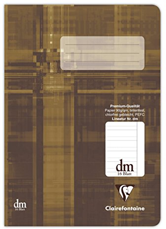 Clairefontaine 331511C - Packung mit 25 Heften, ideal für die Schule, DIN A5, dm mit Rand, 16 Blatt, 90g, Braun, 1 Pack
