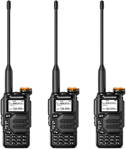 UV-K5 Dual-Band Portable Two-Way Radio UHF/VHF Walkie Talkie Portable and Rechargeable Comunicador for Camping and Hiking 5W FM (3PCS)