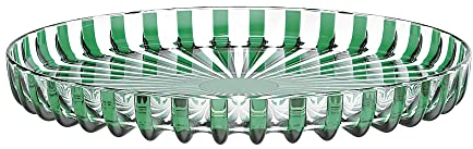 Guzzini Bandeja redonda para servir mesa Dolcevita 12570169 transparente verde esmeralda plástico orgánico lavavajillas 31 cm