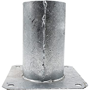 DOJA Barcelona | Support Poteau Bois Rond | Pied poteau a Visser | 101 x 150 x 150 x 2 mm | Acier Galvanise | Support Poteau Rond pour Pergola Bois, Pergola Bioclimatique, Poteau pour Toile Ombrage..