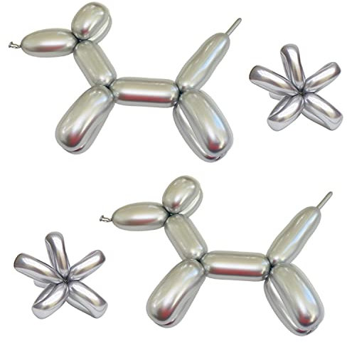 Modelling Balloons Metallic Silver 260Q Long Balloons Chrome Twisting Balloon Animals for Birthdays Baby Shower Wedding Carnivals Party Decorations 25 Pack
