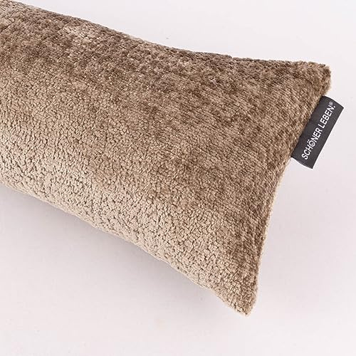 SCHÖNER LEBEN. Zugluftstopper Soft Teddy Deluxe beige div. Größen, Auswahl:80cm Länge