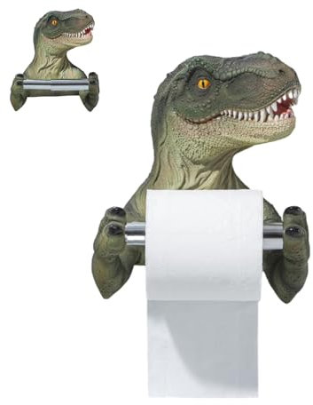 Porta carta igienica in resina 3D dinosauro porta carta igienica autoadesivo montato a parete senza foratura, adatto per porta carta igienica in cucina e bagno