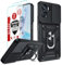 LeYi Cover per Honor 90 Lite con 2 x Pellicola Vetro Temperato, Custodia con Protezione Fotocamera [Slideable] Armour TPU Bumper Anticorso 360° Anello Supporto Case per Telefono Honor 90Lite 5G, Nero