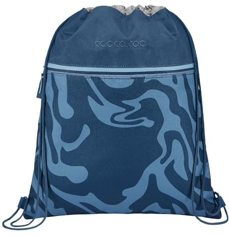 coocazoo Turnbeutel „Breaking Waves”, blau, mit Reißverschlussfach und Kordelzug, reflektierende Elemente, Schlaufen zur Befestigung am Schulrucksack, 10 Liter, ab der 3. Klasse