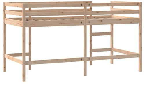 vidaXL Kinderhochbett mit Leiter 80x200 cm Massivholz Kiefer
