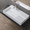 doporro Lavabo de diseño 100x48x13cm, fundición mineral, apto como lavabo suspendido y encimera, desagüe oculto, Colossum12-izquierdo en blanco