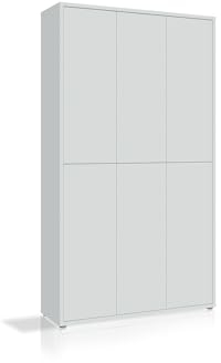 ADIAGO 6trg. Schuh-/Mehrzweckschrank, Material Spanplatte, lichtgrau