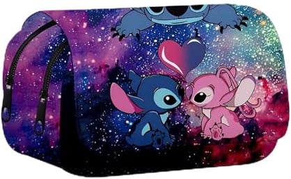 S-titch Kinder Federmäppchen, Cartoon S-titch Federmäppchen, Doppelreißverschlüsse Stifttaschen, Federmäppchen S-titch, Tragbare Stifttasche, S-titch Pencil Case, Geschenk für Mädchen und Jungen