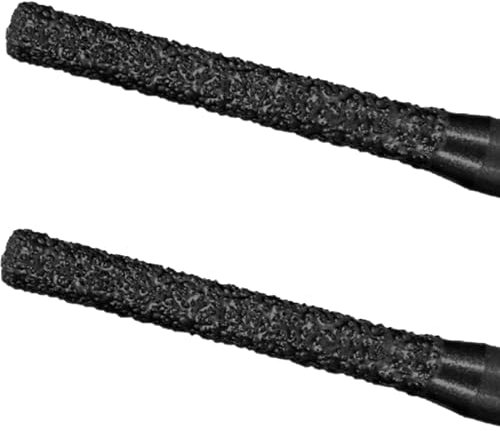 FANGHUIER Diamond Drill Bits for Stone Mortar Rake Grout Rake Edge Profile Bits For Rotary，Mortar Rake Drill Bit,Ceramic and Tile, 2-Pack, 6.35mm x 5mm x 65mm (Silver)