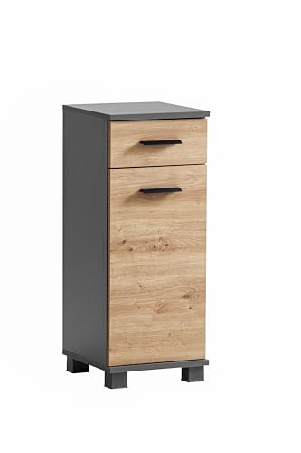 Schildmeyer Palermo Unterschrank 157629, Anthrazit/Artisan Eiche Dekor, 30,3 x 32,6 x 75,3 cm