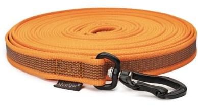 Mystique® Gummierte Schleppleine Robust ohne Handschlaufe 25mm neon orange 5m