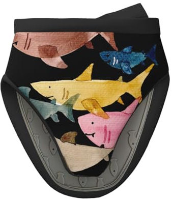 Bunte Ofenhandschuhe aus Silikon, mit Fisch-Motiv, rutschfest, hitzebeständig, für Küche, Backen, Kochen, Grillen, 1 Stück
