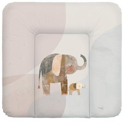 Ceba Baby® Fasciatoio Materassino - Fasciatoio neonato morbido - Cuscino Fasciatoio Lavabile per bambine e bambini - certificato Öko-Tex - impermeabile - - 75x70 cm - Famiglia di elefanti