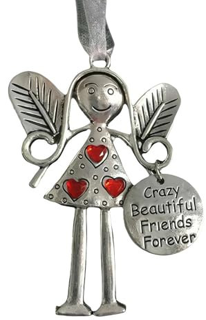 Forever Bestie Friendship Pendant - Christmas Angel Ornaments Gift, Metal Angel Hanging Ornament for Best Friends