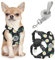 Pawaboo Hundegeschirr mit Hundeleine Set, X-Rahmen Verstellbares Anti Zug Anti-Erstickung Hund Brustgeschirr für Kleine, Mittelgroße Hunde & Welpen, Hundeweste mit Leine, S, Schwarze Gänseblume