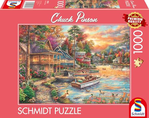 Schmidt Spiele 58553 Chuck Pinson, Ufer im Abendgold, 1000 Teile Puzzle