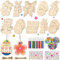 Luckeey Oster Basteln Kinder Holz 265 Stück - DIY Osterdeko Osteranhänger zum Bemalen, Mit Aquarellstift, Strass, Deko Schnur, Augen usw - Basteln Ostern Ostergeschenke Kinder 4 5 6 7 8 9 10 Jahre