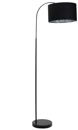 ValueLights | Curva Trend Floor Lamp Black with Black & Chrome Inner Shade & Warm White Bulb | Floor Lamps, Home Décor & Improvement Essential