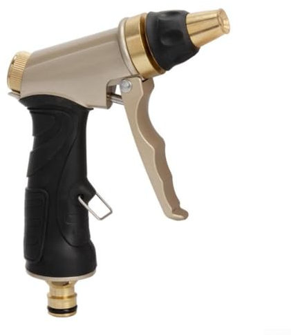 Rociador de aleación de zinc de latón recubierto de gel de alta presión para riego de jardinería, 14,5 x 11,5 cm, para riego de plantas, césped, ducha de mascotas