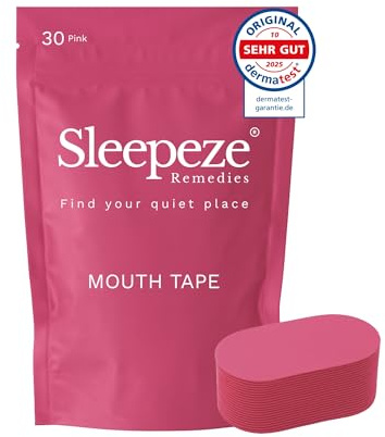 Sleepeze Remedies Mouth tape for Sleeping 30er Pack Rosa, Mundpflaster Schlafen with no Irritation, Anti-Schnarch-Mundband zum Schlafen, Atmungshilfen Mundtape gegen Schnarchen für Frauen und Männer