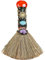 Halloween Witch Broom, Crystal Witch Wiccan Altar Broom, Escoba con ágata roja en Forma de corazón para la Limpieza de curación Fengshui