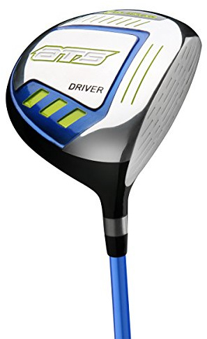 Orlimar ATS Junior Boys' Golf Driver Right Hand Ages 5-8 Blue/Lime 34-Inch 320cc 15 Degrees Loft with Flexible Composite Shaft and Headcover