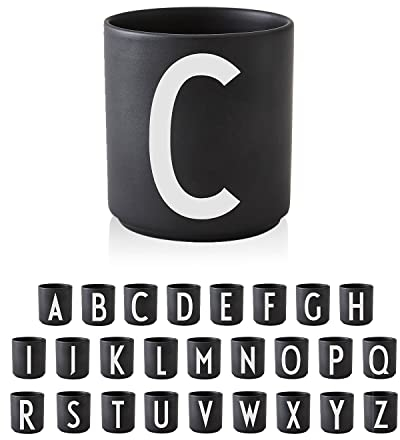 Design Letters Tasse Personalisiert (A-Z) | Kaffeebecher Porzellan | Kaffeetassen Buchstaben | Personalisierte Tasse, Personalisierte Geschenke | Tassen Schwarz | Dekorativ Tassen Buchstaben 250 Ml
