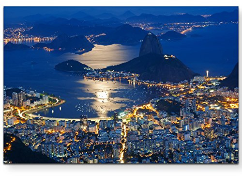 Leinwandbilder | Bilder Leinwand 120x80cm Rio de Janeiro bei Nacht