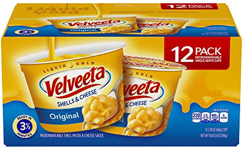 Velveeta Shells and Cheese, Single Serve Cups (2.39 Ounce cups, 12 Count)