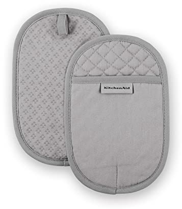 KitchenAid Asteroid Pot Holder 2-Pack Set, Grey, 6.5x10