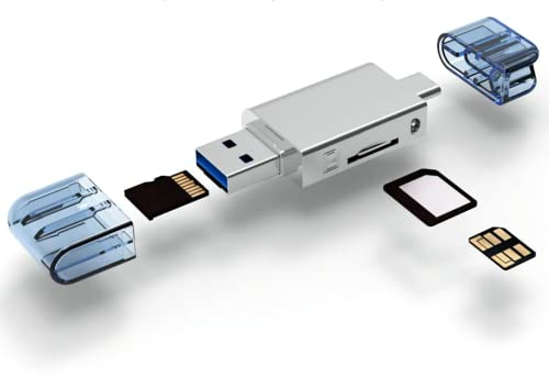 chenyang UC-361CY Lecteur de Carte USB Type C, USB C Type C/USB 2.0 vers NM Nano Carte mémoire et Lecteur de Carte TF Micro SD pour téléphone et Ordinateur Portable