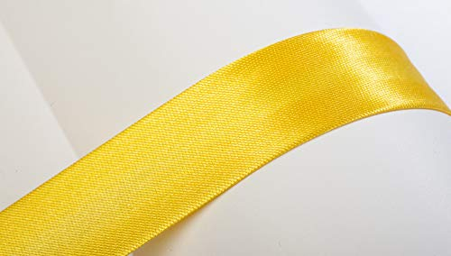 Jajasio Schrägband, 10m, Atlas (Satin), 25mm, gefalzt 06 ? gelb, Textilband, Einfassband in 40 Farben