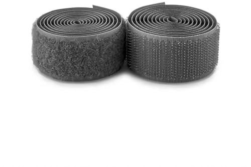 Klettband zum Aufnähen, Dunkelgrau, 91 cm x 2,5 cm