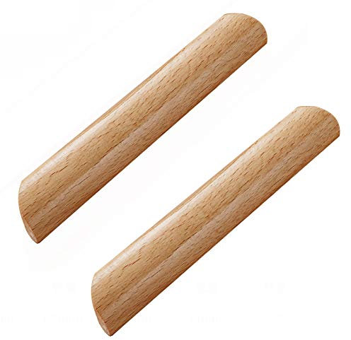 2 pièces Poignées de Meubles Poignée Bouton En Bois Boutons de Portes pour Placards pour Meuble Placards de Cuisine,Couleur Bois,Décoration,en 100% Bois Natural(Hole distance:160mm)