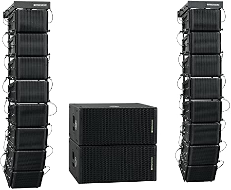 Pronomic V-Array Club Set - PA Activo 1680W RMS - para 300 oyentes - 2 subwoofers con 2 Altavoces 10 - 16 Altavoces Principales con 4 y Tweeter.
