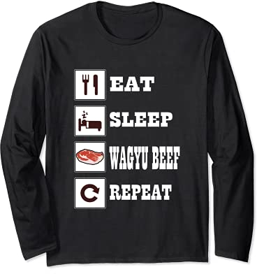Wagyu Rindfleisch Barbecue Steak BBQ Grill Fleisch Wagyu Langarmshirt