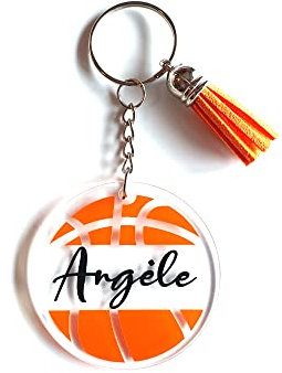 Porte Clé Sport Personnalisé – Ballon de Basket, Femme Homme Fille Garçon, Cadeau Anniversaire