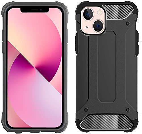 KP TECHNOLOGY iPhone 13 Mini Case Rugged Tough Dual Layer Heavy Duty Armour Defender Hard Shockproof Case for iPhone 13 Mini 5.4 (BLACK)