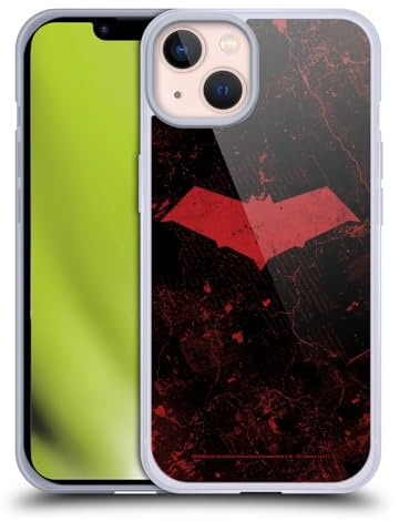 Head Case Designs Offizielle Batman DC Comics Logo Grunge Red Hood Gel Handyhülle Hülle [Militärischer Schutzgrad] Kompatibel mit Apple iPhone 13