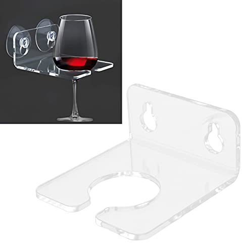 Tissting Badezimmer Weinglashalter,Weinglasständer mit Saugnäpfen Transparente Acryl Tragbare Bieraufbewahrungshalter für Duschbad Badezimmer Badewanne Küche