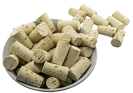 Tapered Standard Size Wine Bottle Corks,Pack of 20,Punched Directly from Natural Cork Board