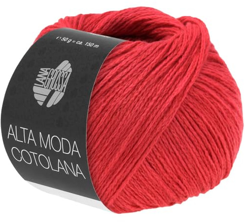 LANA GROSSA Alta Moda Cotolana | Edles Kettengarn aus 45% Schurwolle (Merino superwash), 45% Pima Baumwolle & 10% Polyamid| 50g Wolle zum Stricken & Häkeln | 150m Garn FB 34