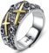 PBTMCD 925er Sterling Silber Paare Ringe, Retro Antik Original handgefertigt Meteor Meteorit Vintage Verstellbarer Öffnungsring, Männer Frauen Verlobung Hochzeit Ringe Schmuck