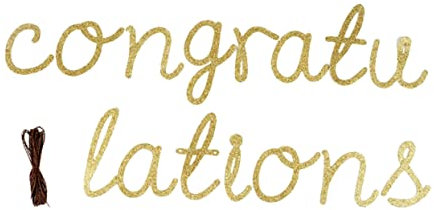 Gold Glitzerbanner für Schulabschluss aus Papier, Party Hintergrund