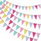 5 Stück Wimpelkette, Wimpel Banner, Wimpel Girlande für Kinderzimmer Geburtstag Party Hochzeit Dekoration Indoor Outdoor (Jedes Set enthält 12 Wimpelketten in 6 Farben)