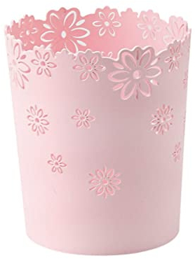 Liummrcy Canasta de Basura Redonda de Plástico - Papelera de Desechos Hueca para Oficina, Contenedor de Papel