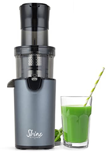 SHINE SJX-1GY-A XL Cold Press Compact Juicer Masticating, Stainless Steel, White